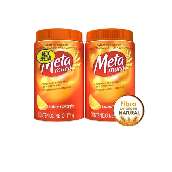 2 Metamucil Fibra Psyllium 174Gr Frasco 30 Dosis