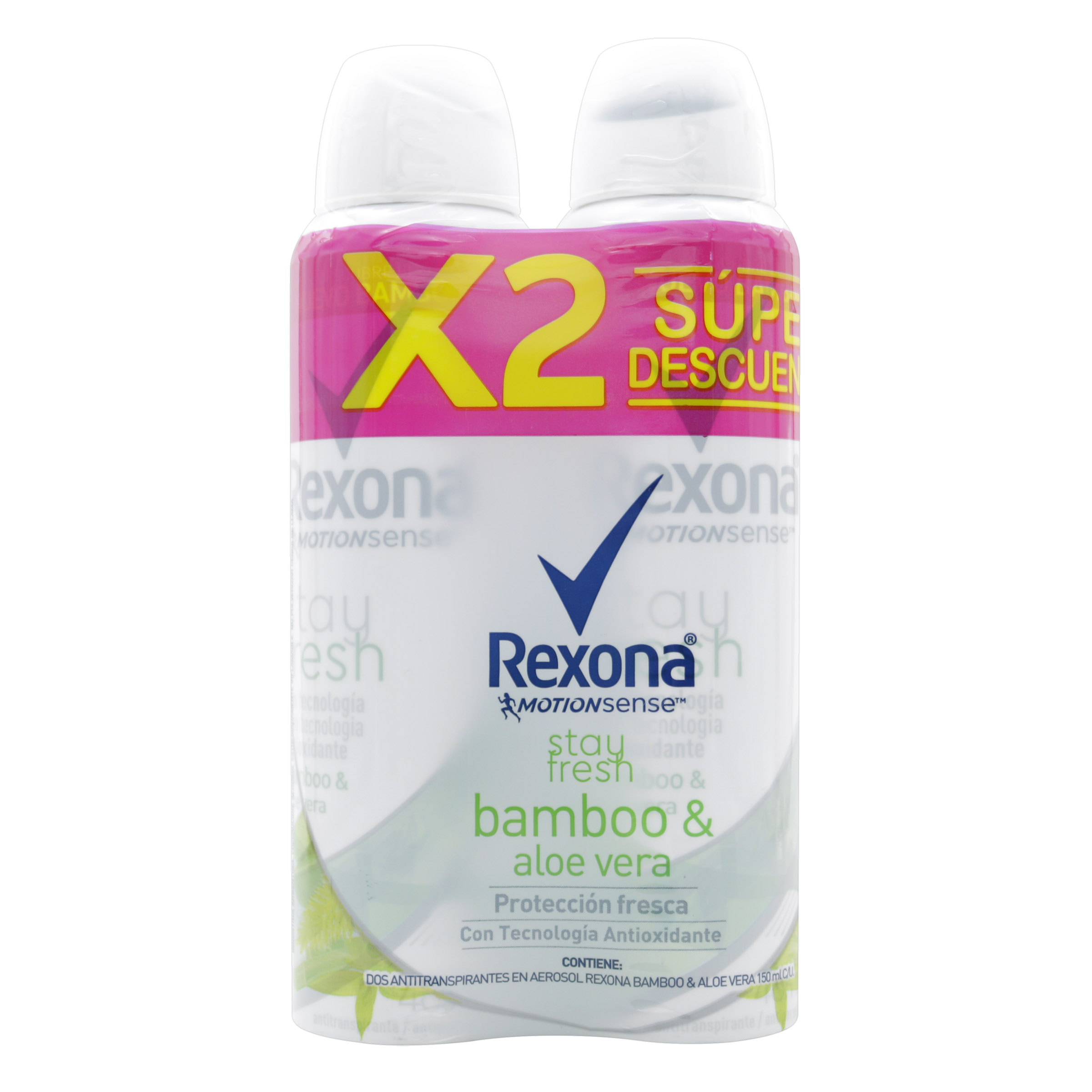 2 Desodorante Rexona Spray Bambo 89 Gr