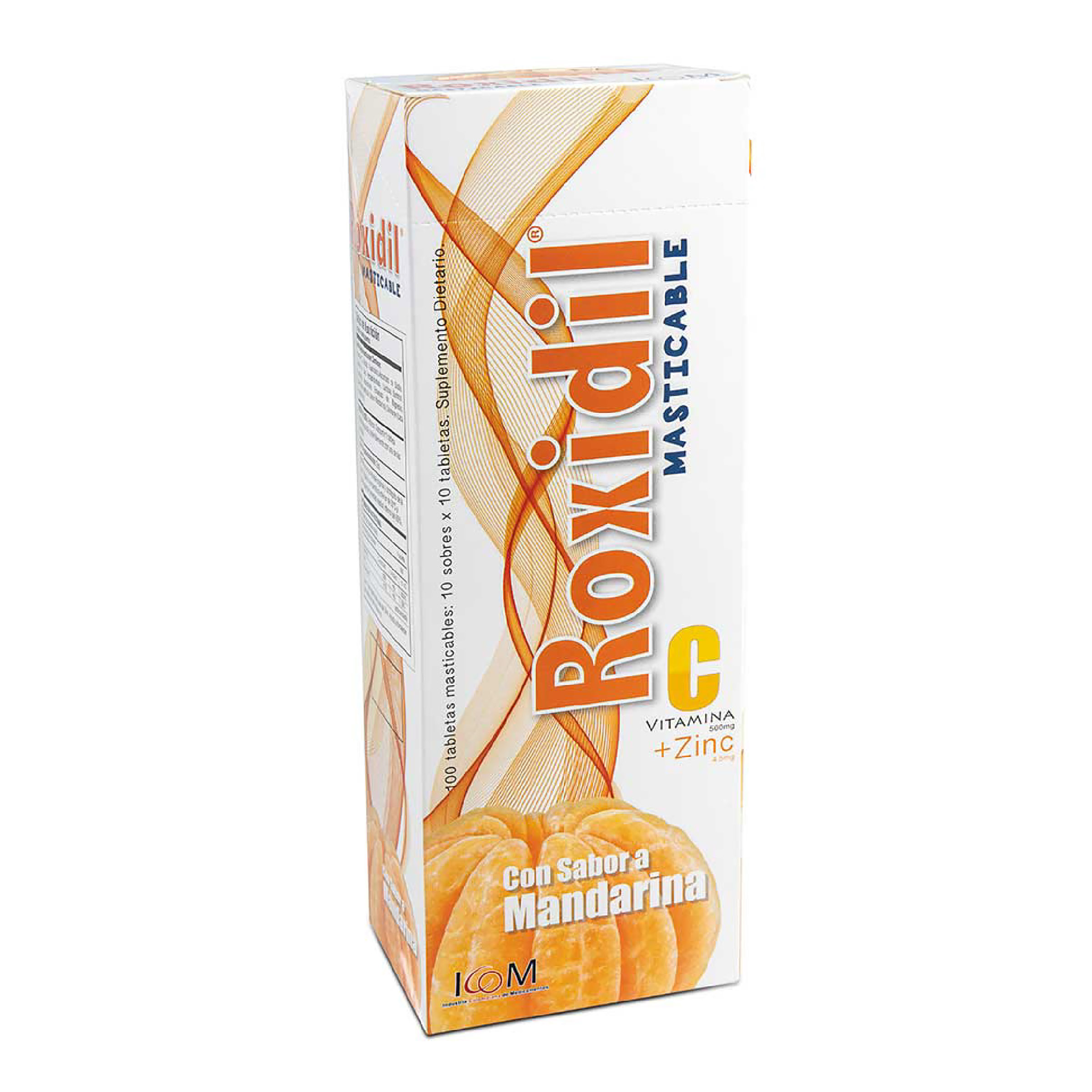Roxidil Masticable Vit.C+Zinc Mandarina 100 Tabletas