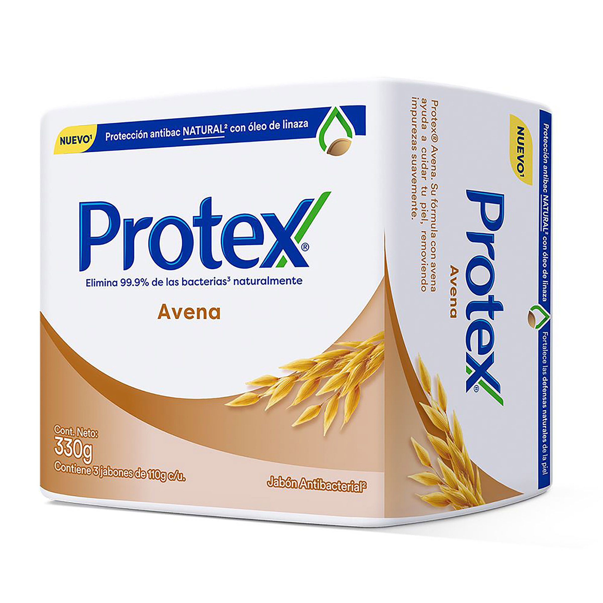 3 Jabón Protex Antibacterial Avena 110 Gr