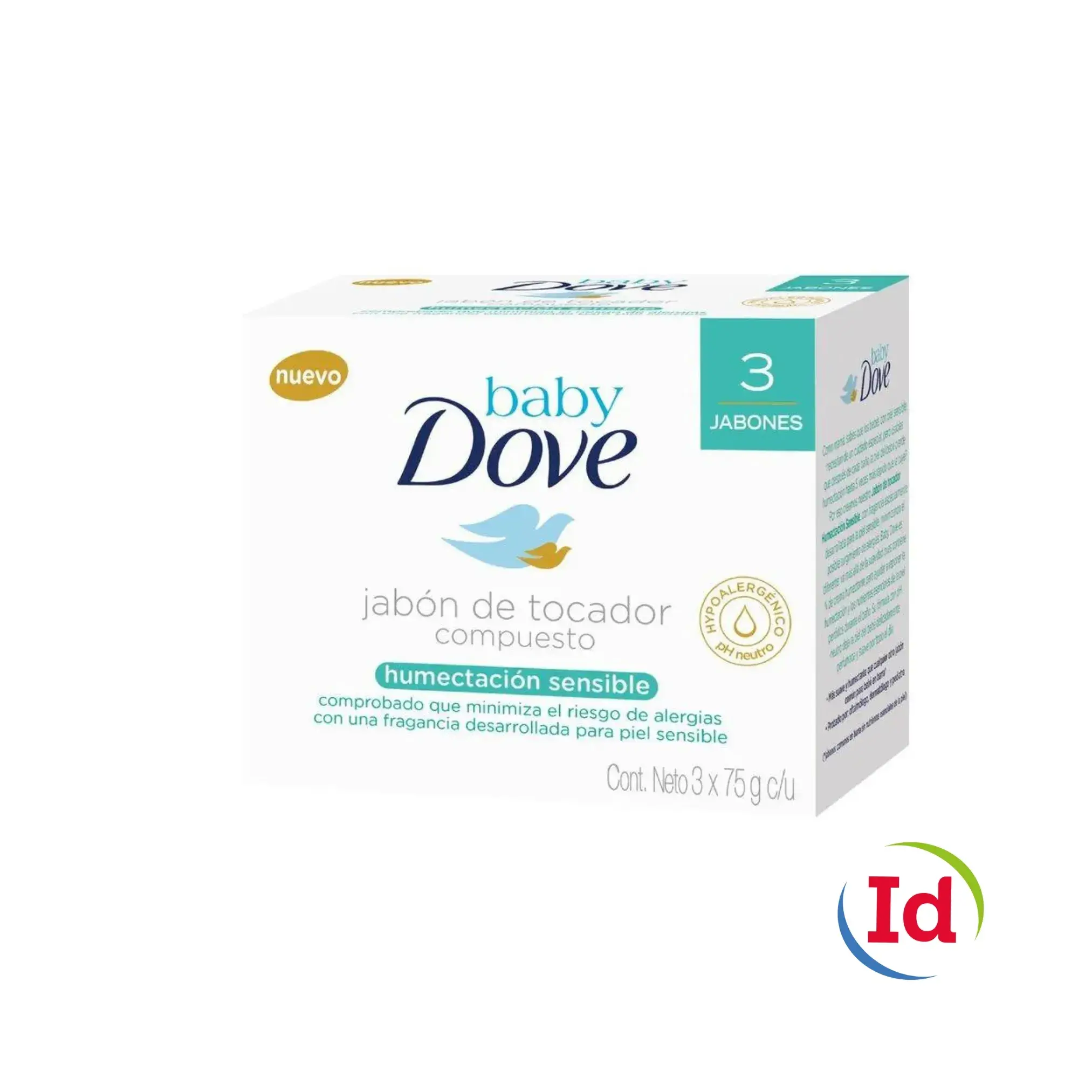 3 Jabones Dove Baby Humectacion Sensible X 75 Gramos