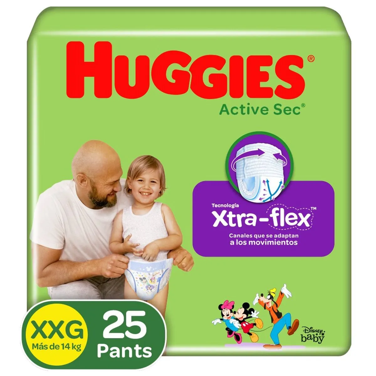 Pañal Huggies Active Sec Etapa 5 XXG X 25 Unidades