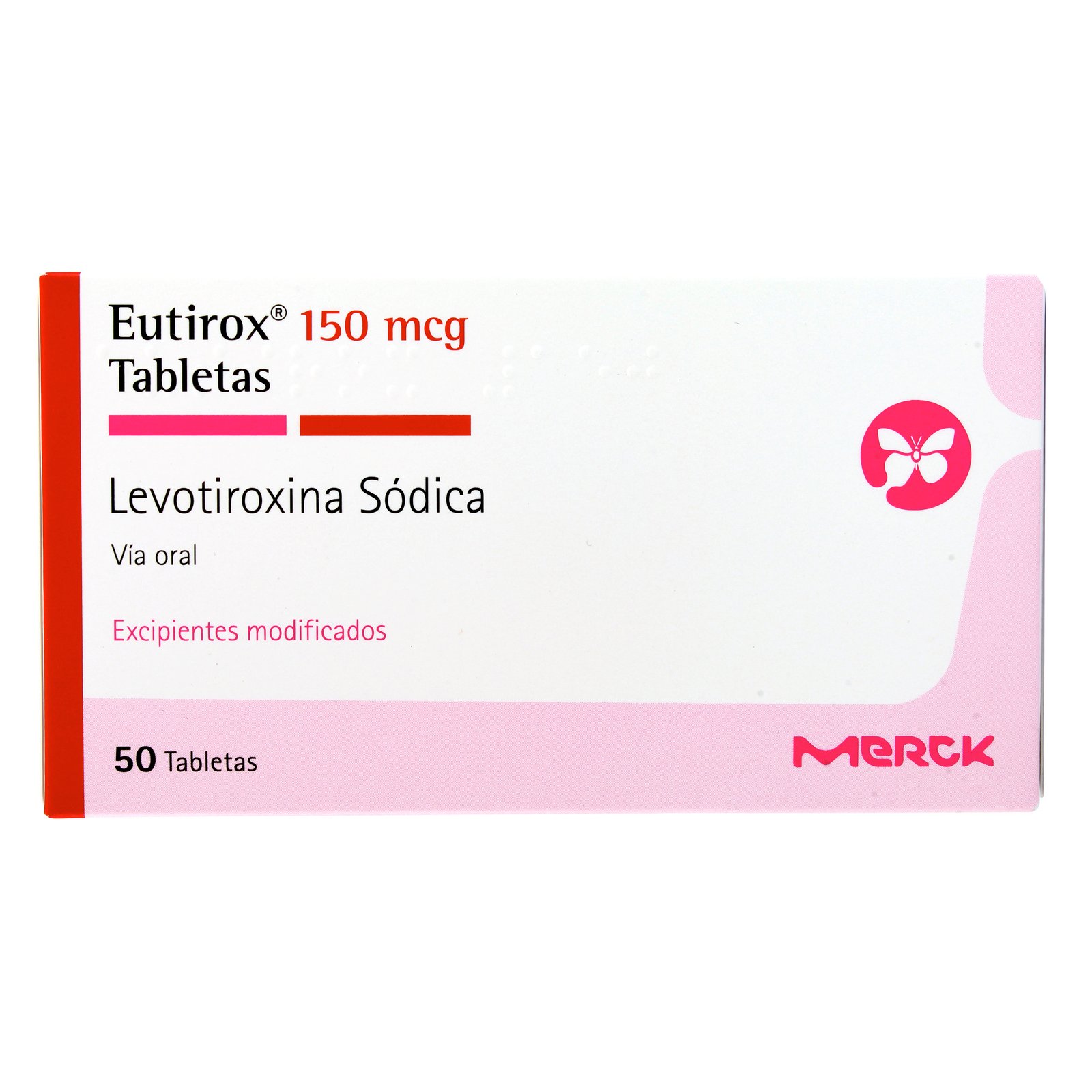 Eutirox Levotiroxina Sodica 150 Mcg 50 Tabletas