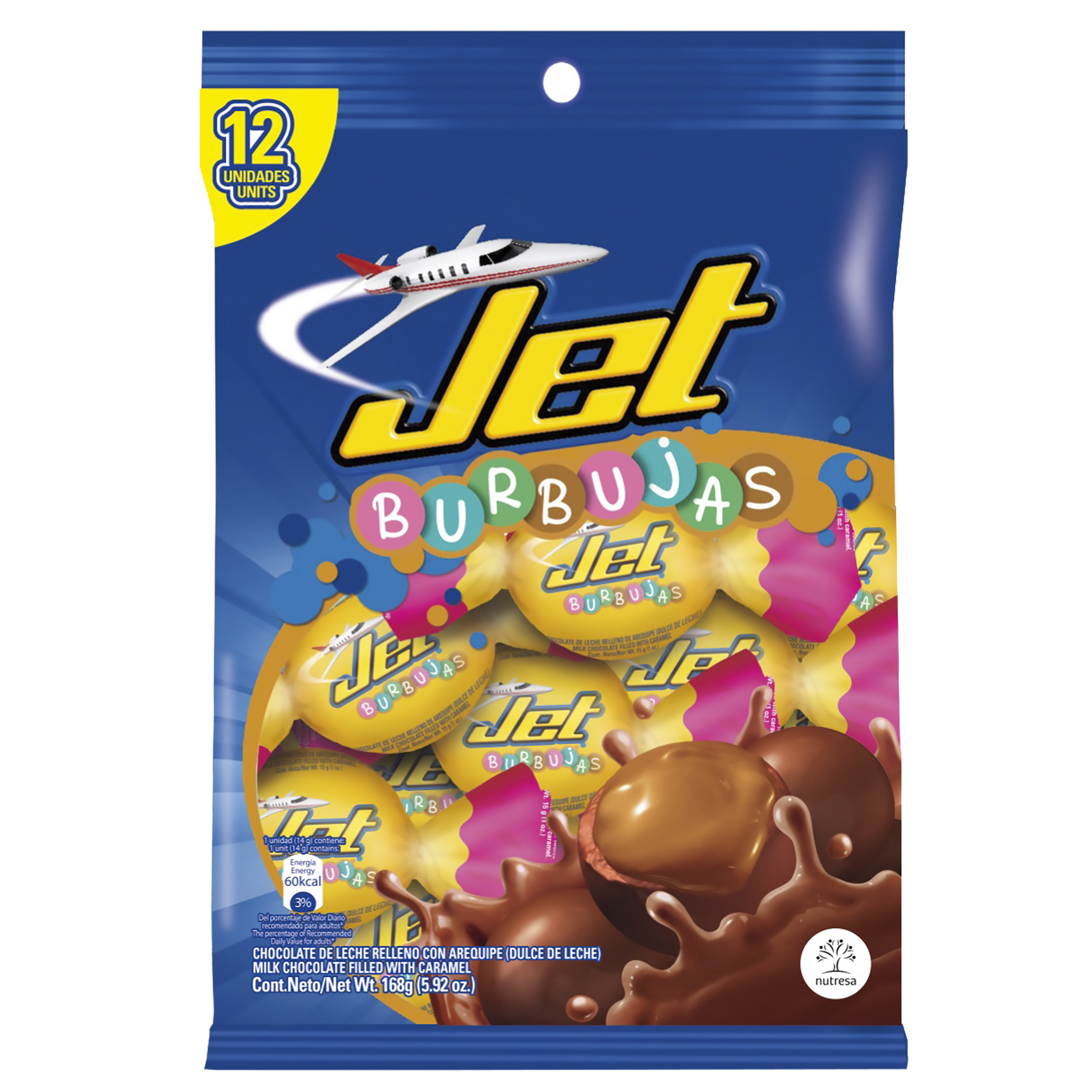burbujas de chocolate jet x 12 uds