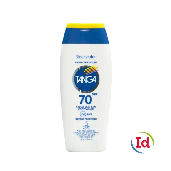 Bloqueador Solar Tanga SPF70 Adultos Crema X 220 Ml