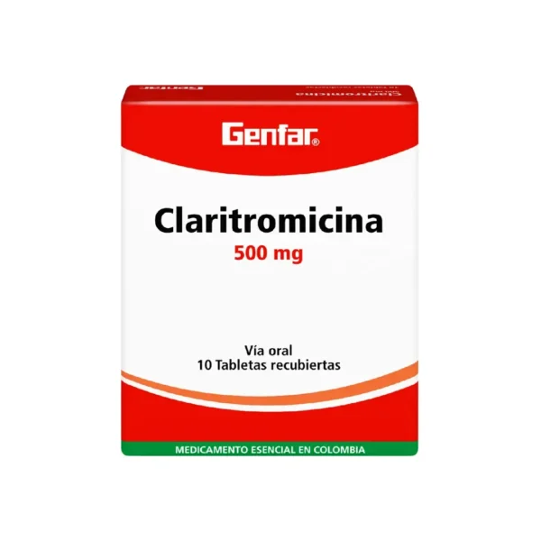 Claritromicina 500 Mg 10 Tabletas Gf