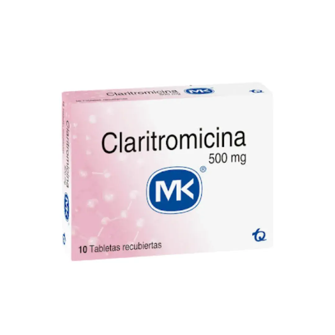 Claritromicina 500 Mg 10 Tabletas Mk