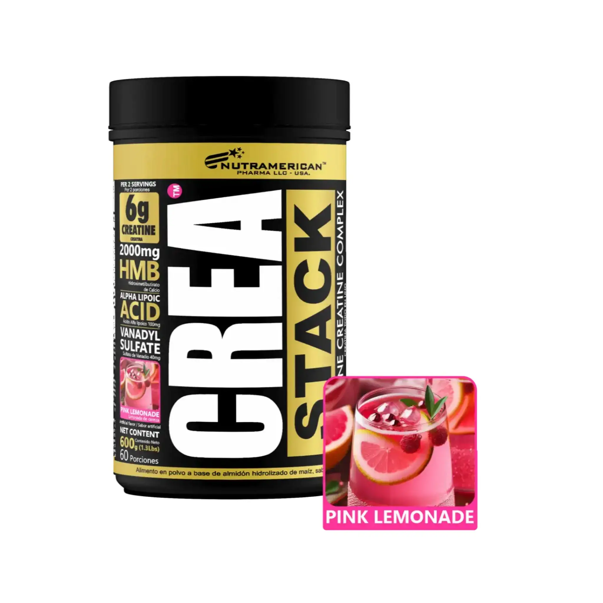 Crea Stack Limonada Rosada 600 G