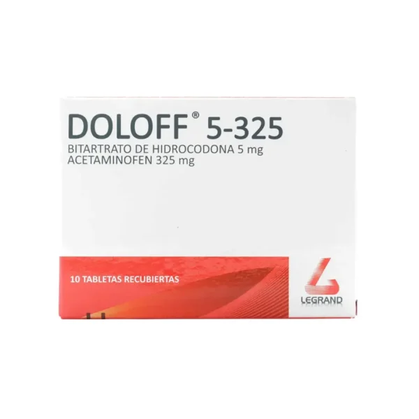 Doloff Hidrocodona Bitartaro + Acetaninofen 5-325 10 Tabletas