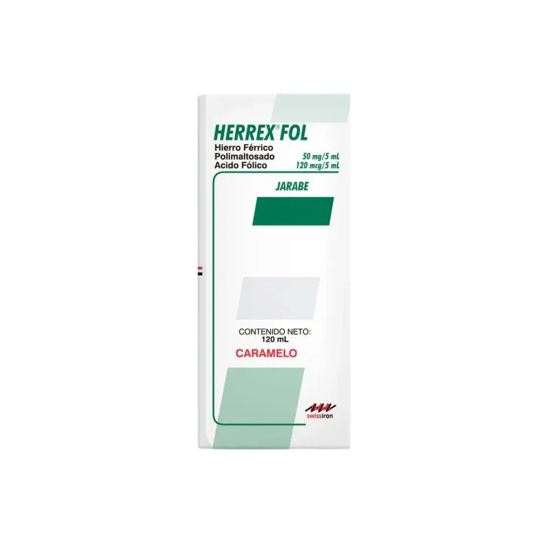 Herrex Fol Hierro + Acido Folico Caramelo Jarabe 120 Ml