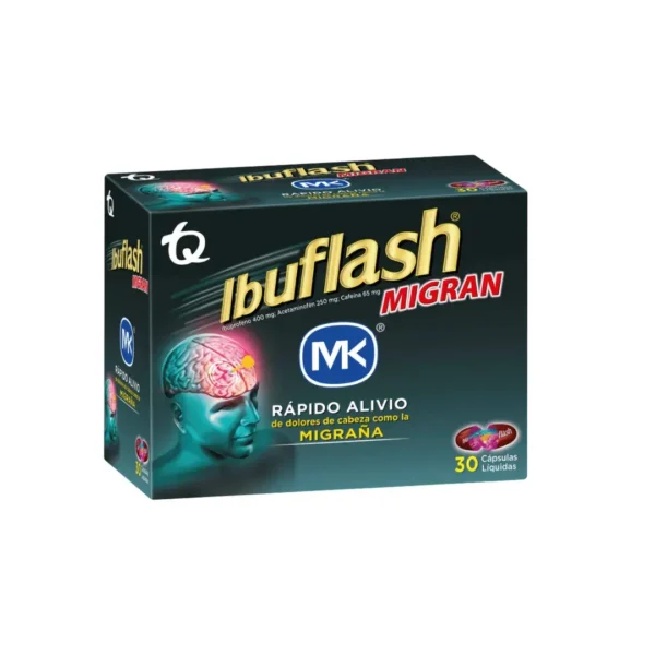 Ibuflash Migran Ibuprofeno + Acetaminofen + Cafeina X 30 Capsulas