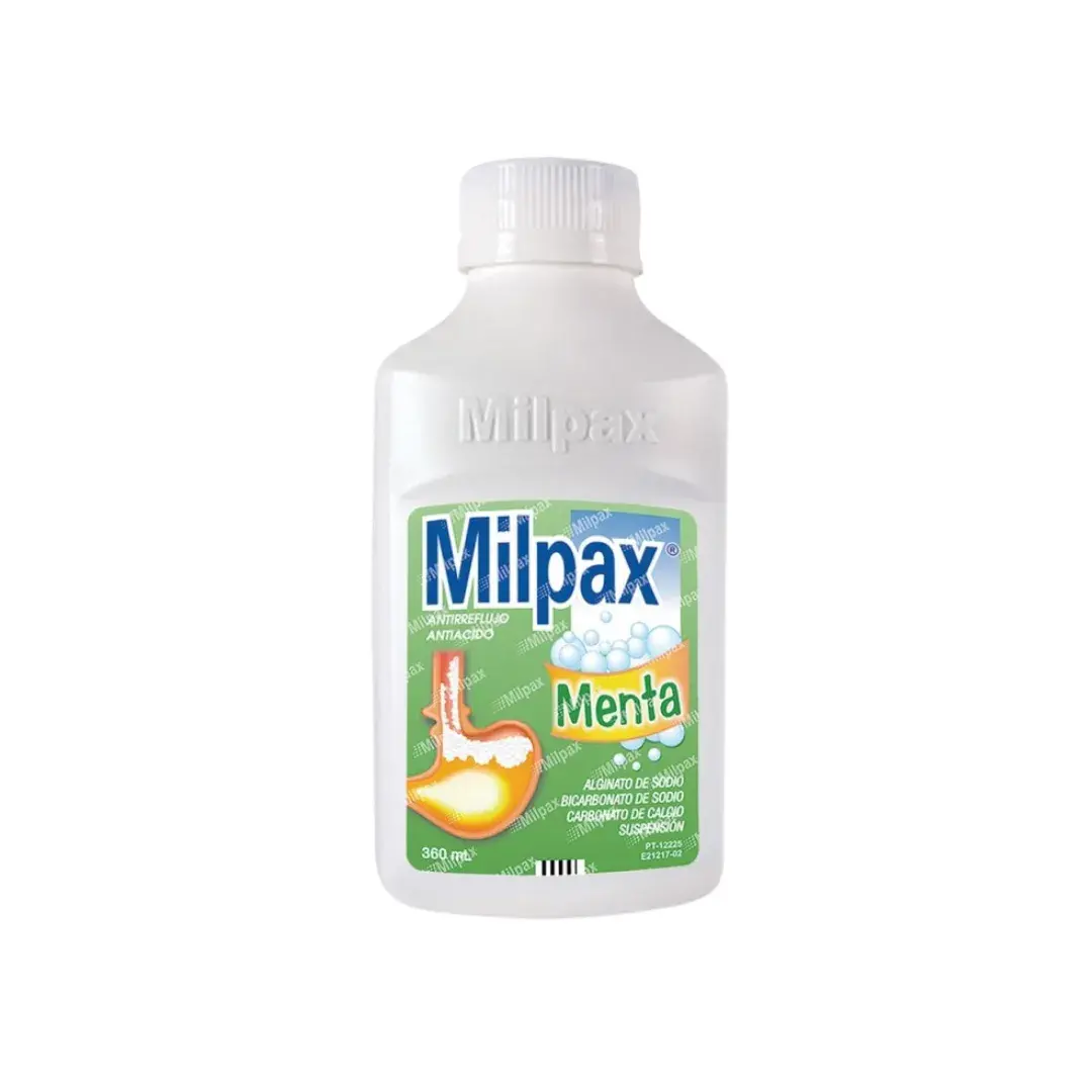 Milpax Suspension Menta Alginato + Bicarbonato De Sodio + Calcio 360 Ml