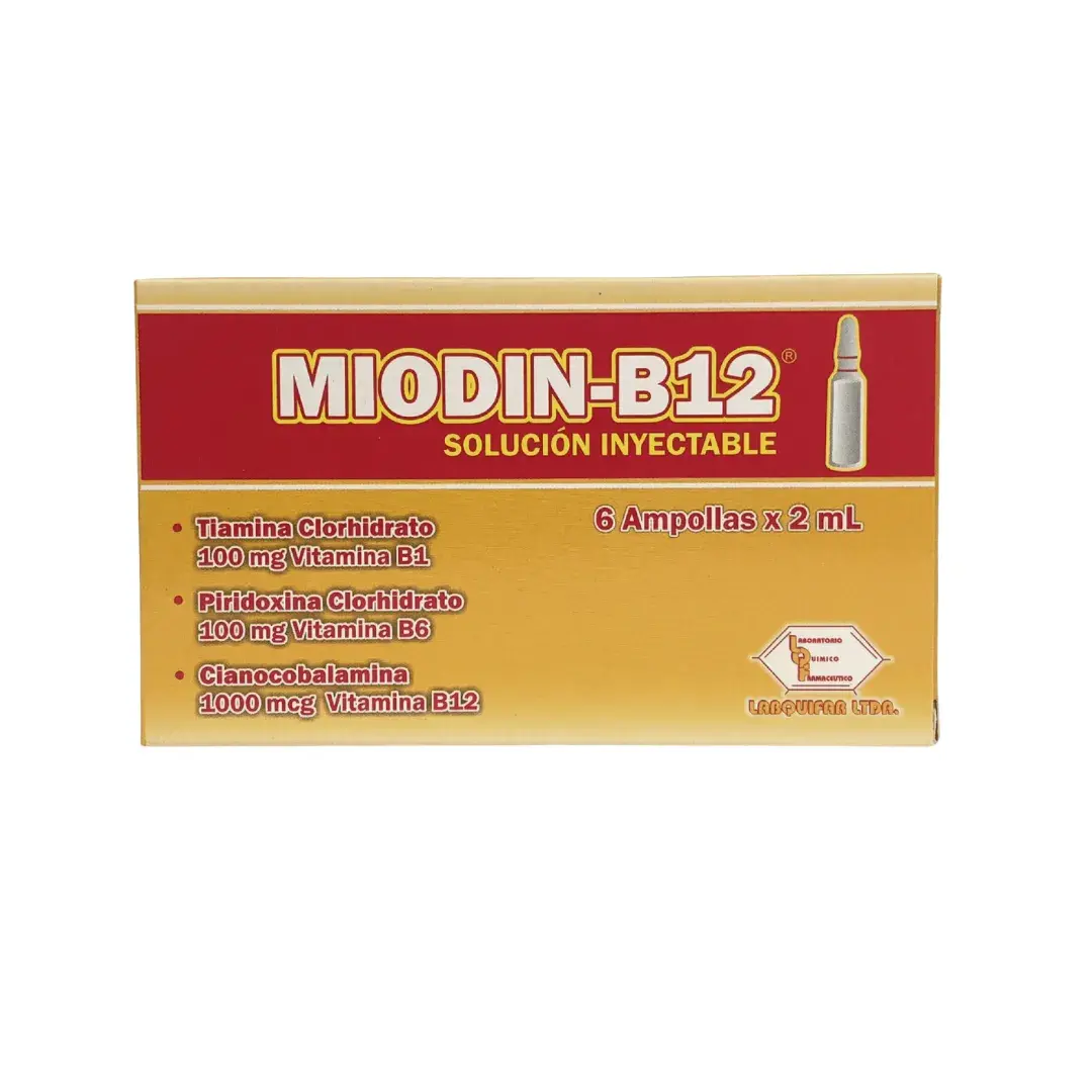 Miodin Piridoxina + Tiamina Inyectable 100Mg X 6 Ampolla 2Ml
