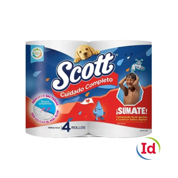 Papel Higienico Scott Cuidado Completo X 4 Unidades