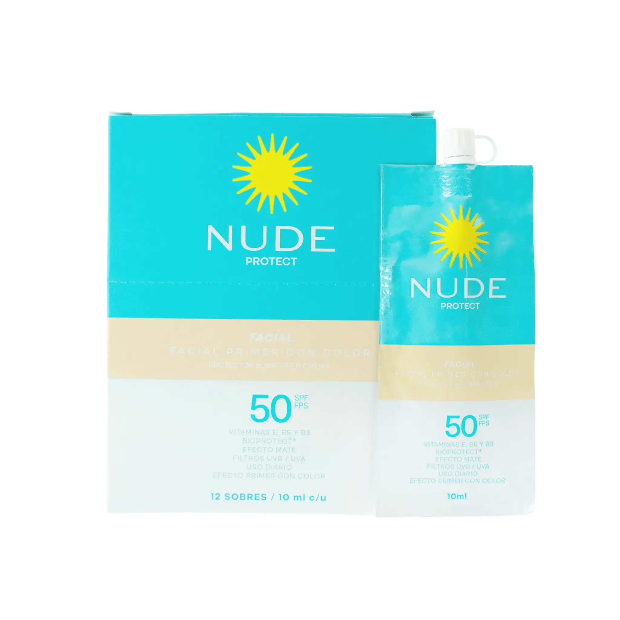 Protector Nude Facial Spf50 12 Sobre 10 Ml