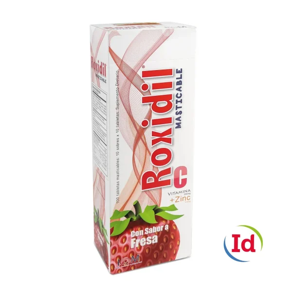Roxidil Vit.C Masticable 500Mg+Zinc Fresa 100 Tabletas