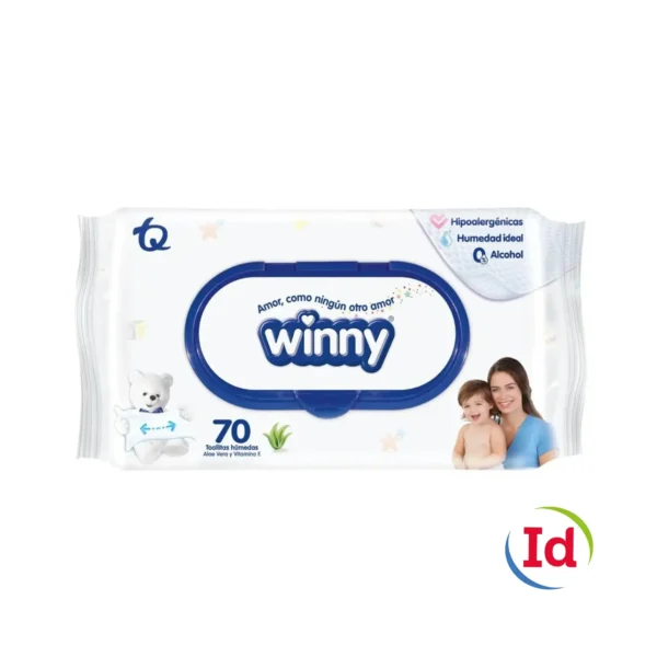 Toallitas Winny Aloe + Vitamina E Pague 50 Unidades Lleve 70 Unidades