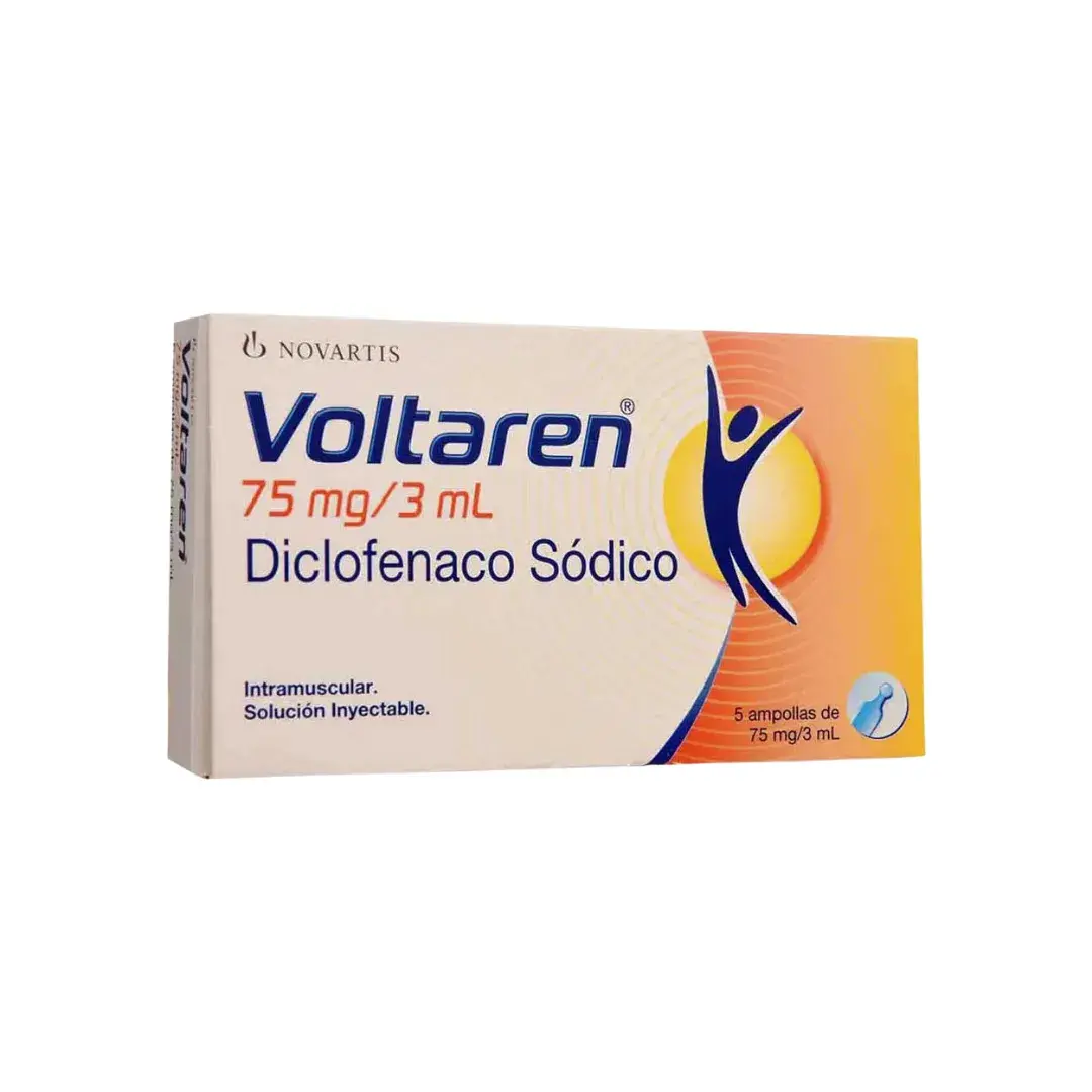 Voltaren Diclofenaco Sodico 75 Mg X 5 Ampollas