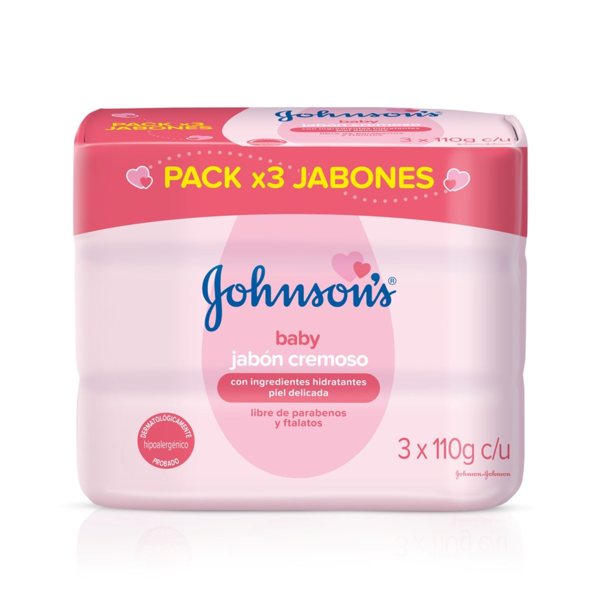 3 Jabon JJ Baby Humectante 110 GR