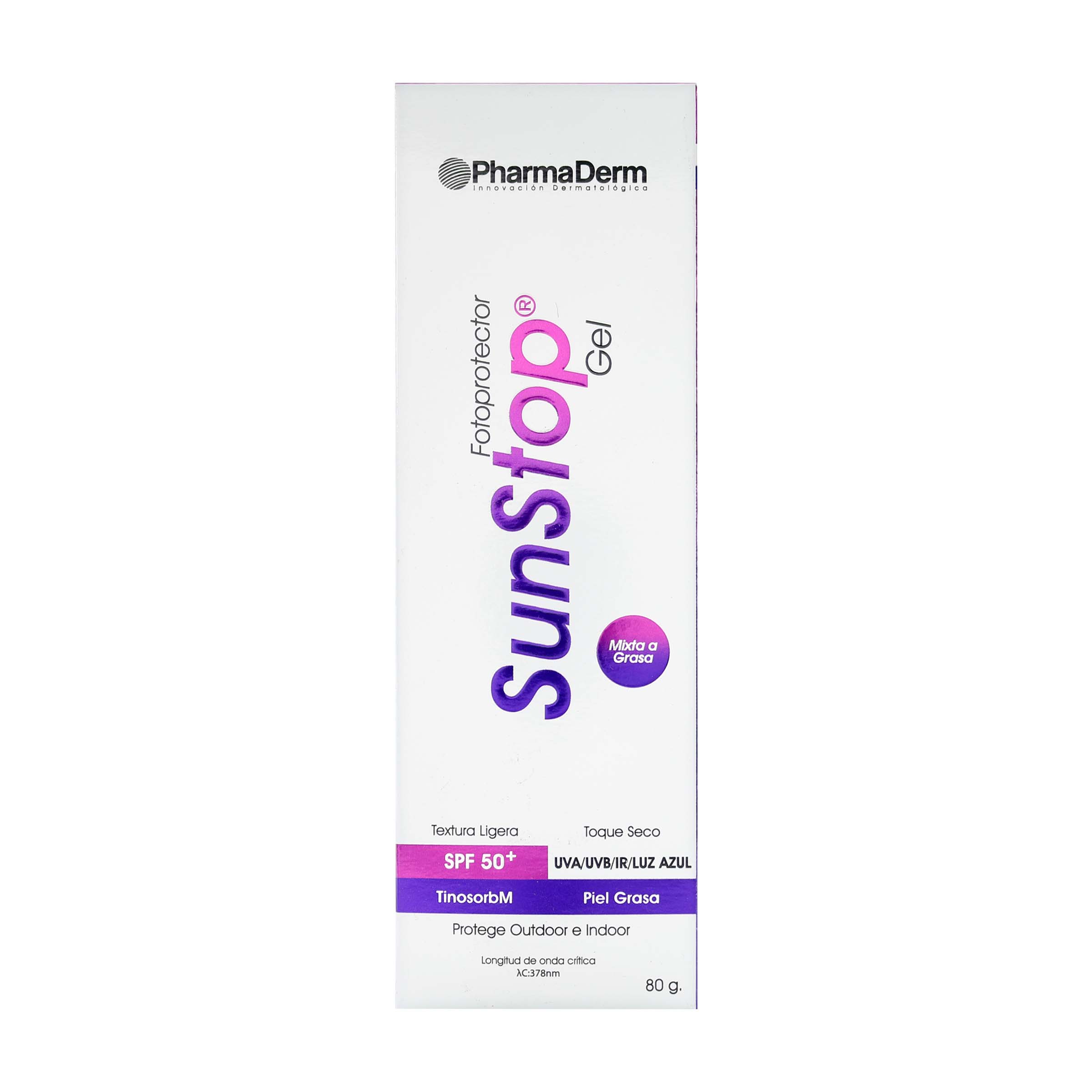 Fotoprotector Sunstop Gel SPF50+ Tubo Colapsible X 80 Gr