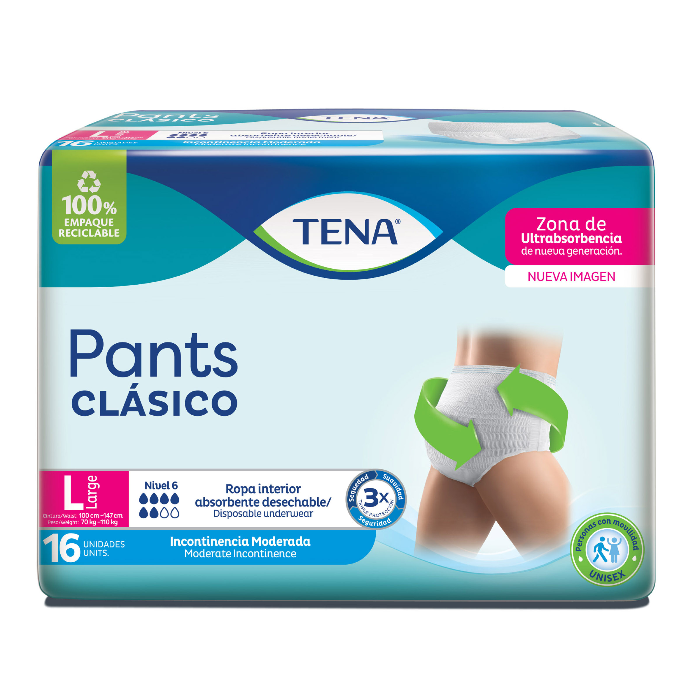 Tena Pants Clasico Large 16 Unidades