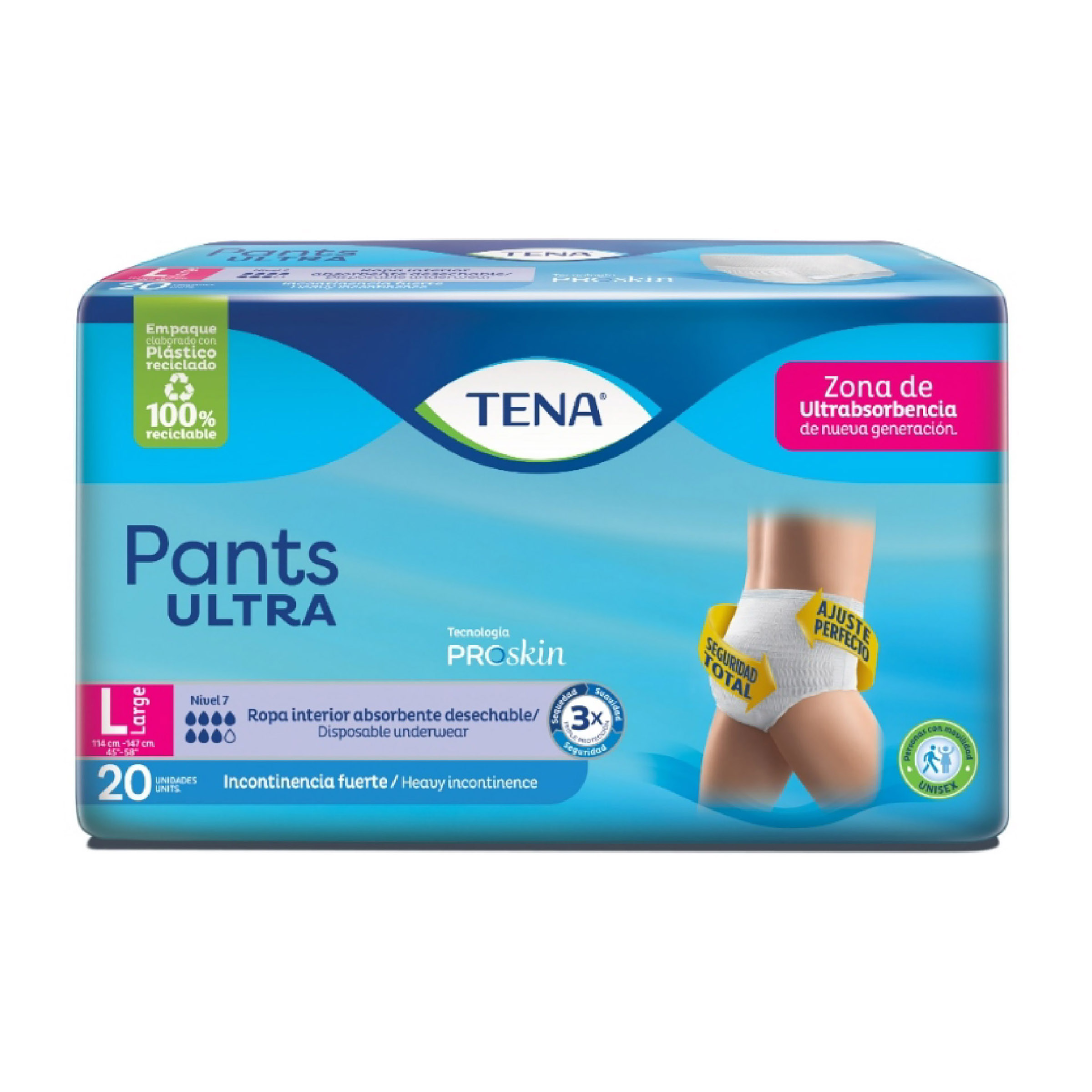 Pañal Tena Pants Ultra L 20 Unidades Proskin