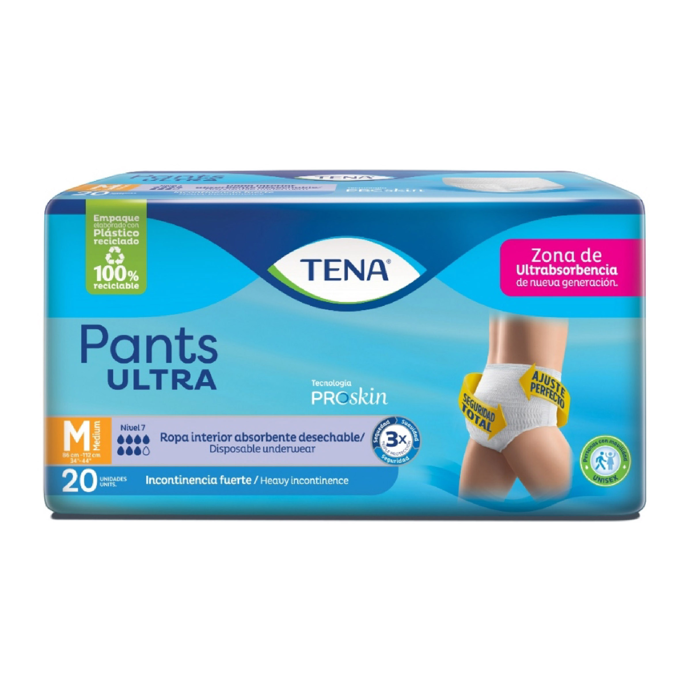 Pañal Tena Pants Ultra M 20 Unidades Proskin