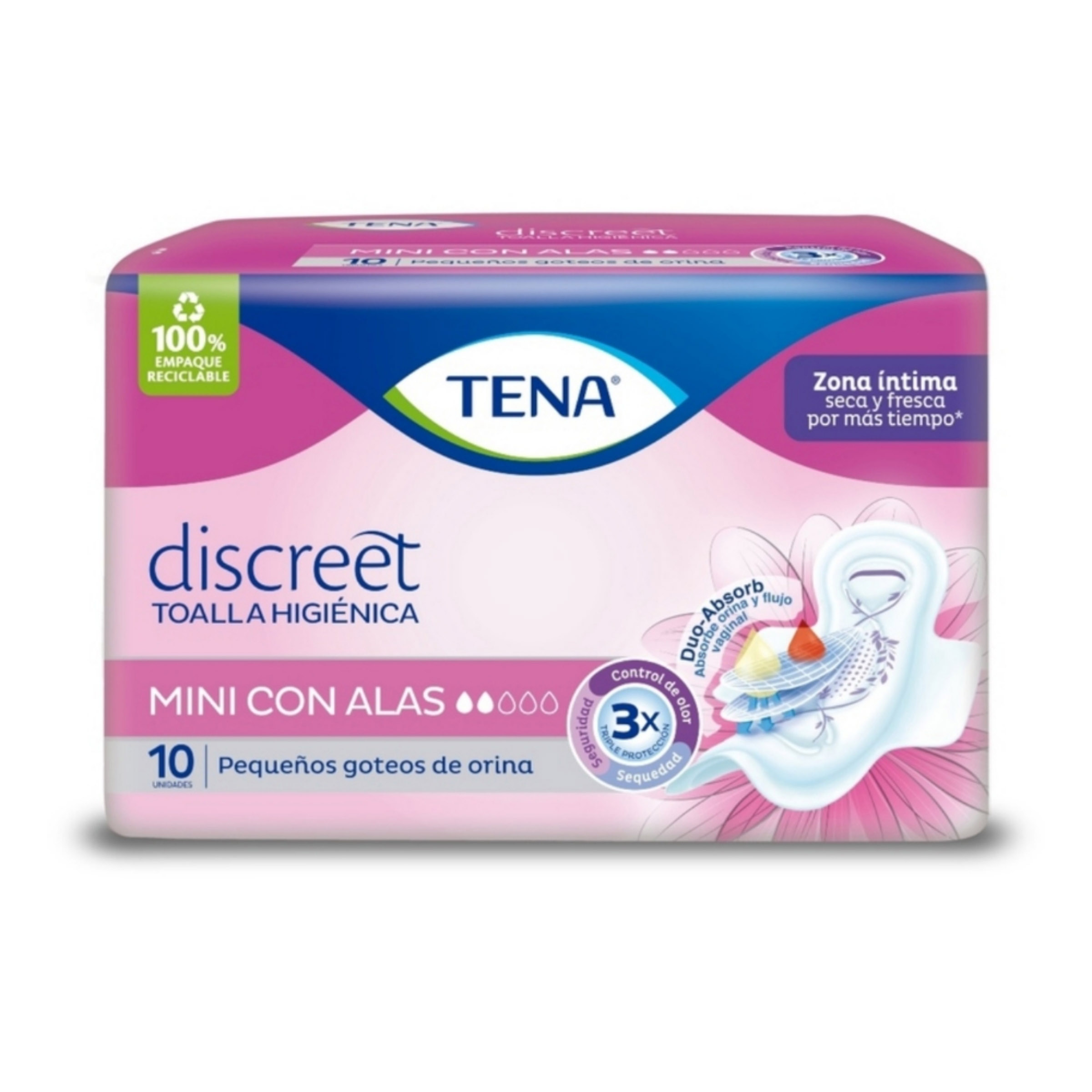 TOAL.HIG. TENA DISCREET MINI ALAS X10