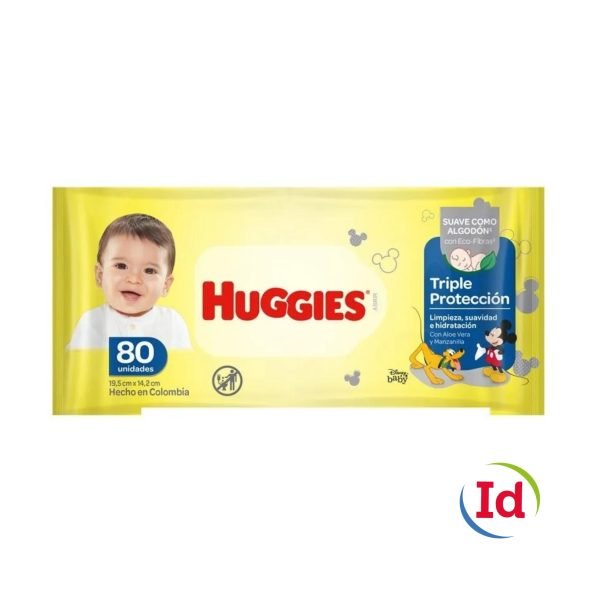Toalla Huggies Humectante Limpieza Cotidiana 80 Unidades